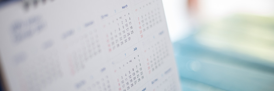 Photograph of blurred calendar